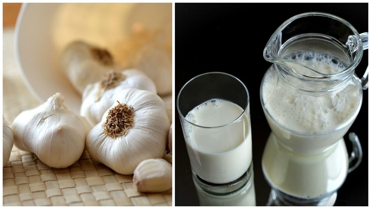 garlic with milk against parasites