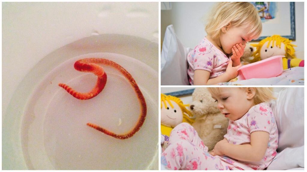 worms in the child's body